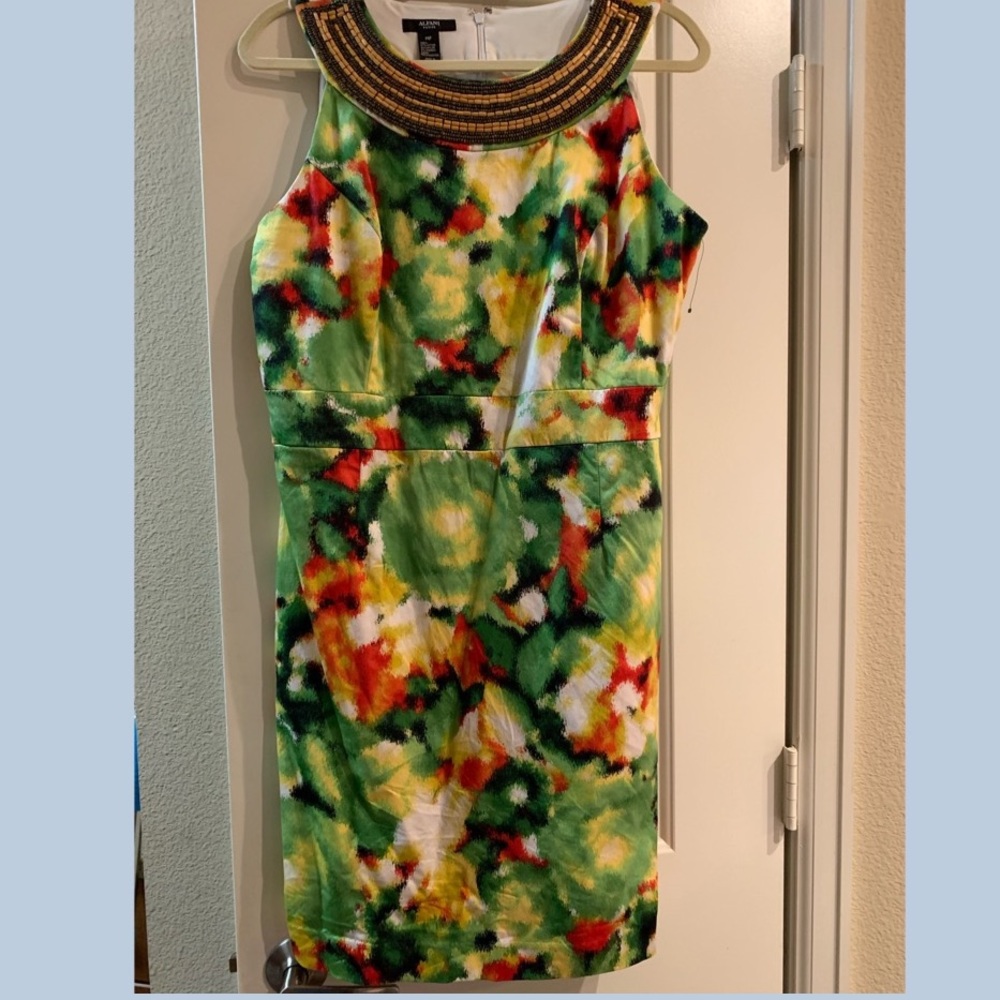 ALFANI|Bold & Beautiful Beaded Collar Dress - Picture 1 of 4